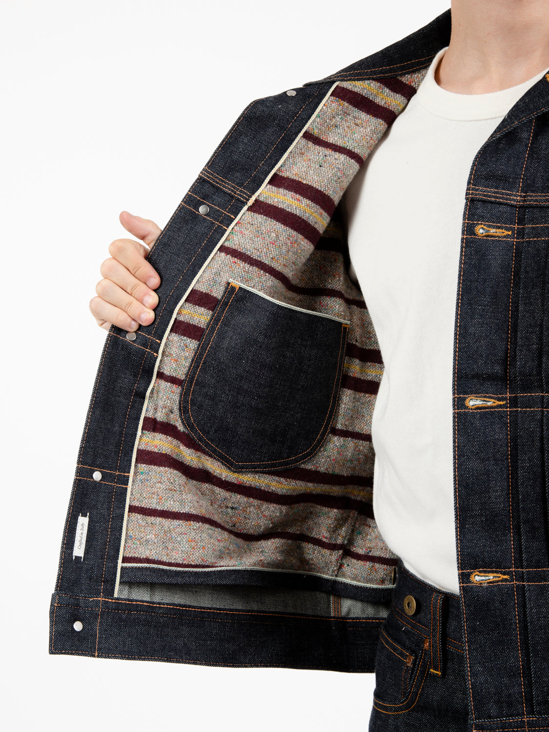 101 Lined cowboy jacket raw indigo