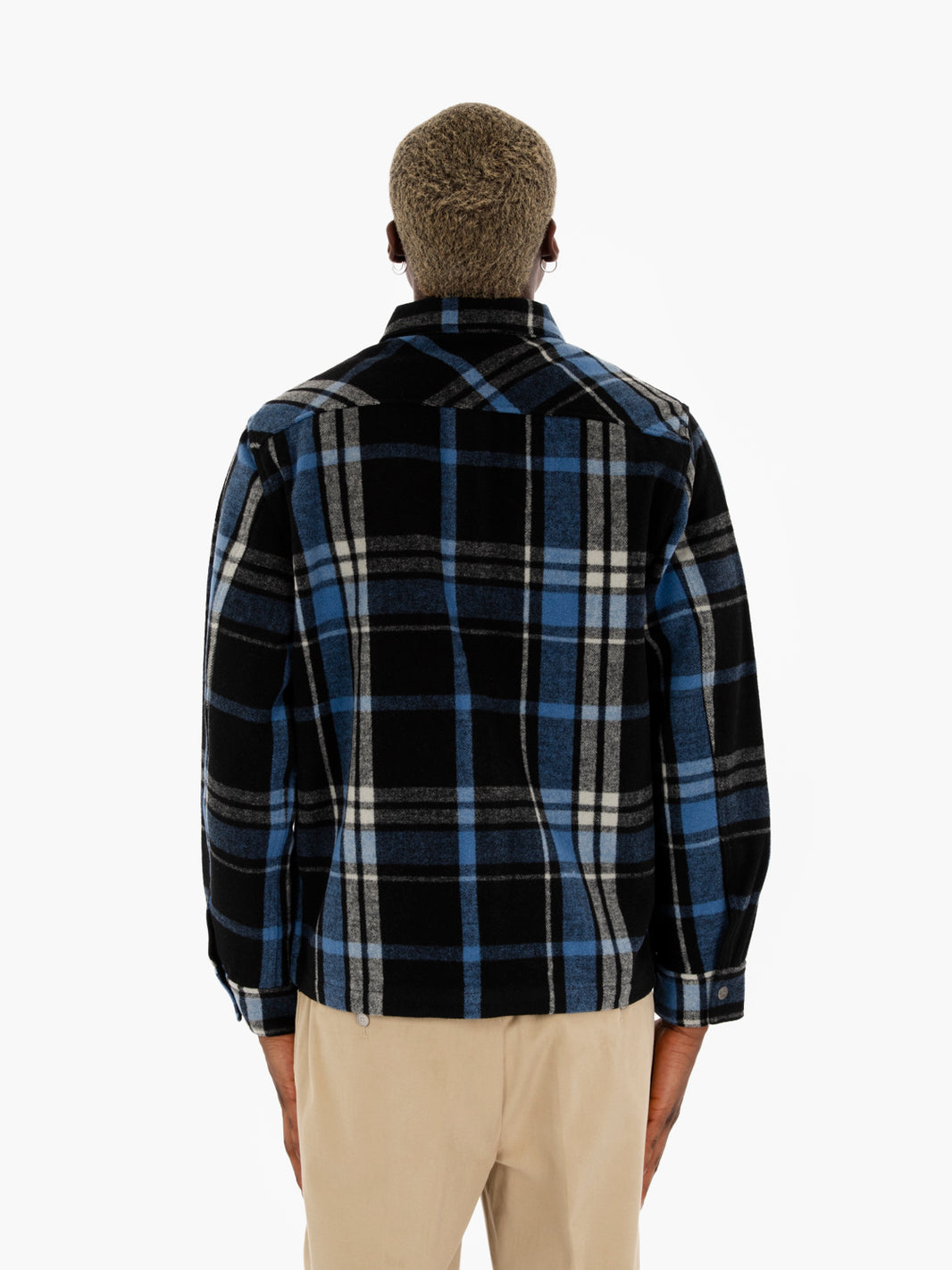 101 wool overshirt checkered black / blue
