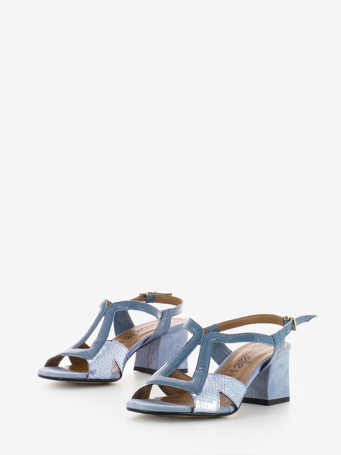 Suede jeans sandals