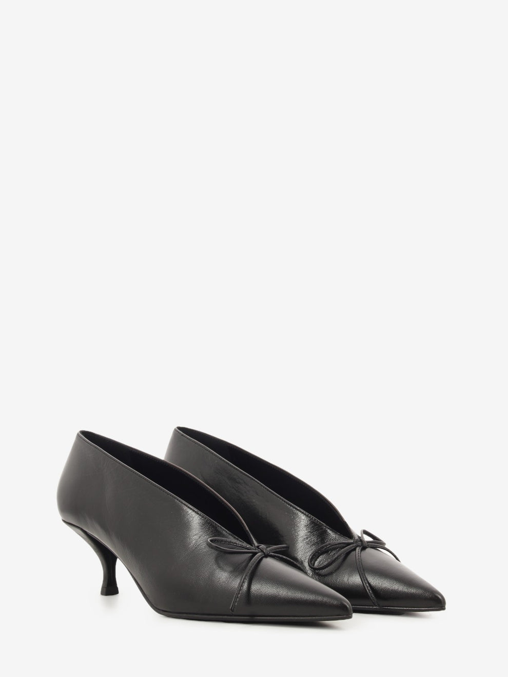 BLACK LATEX NAPPA LEATHER PUMPS L257-9460_NERO