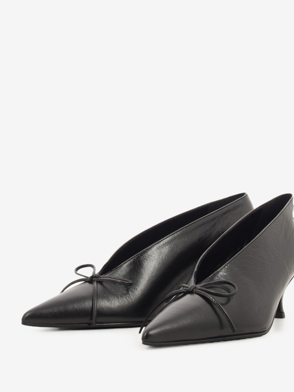 BLACK LATEX NAPPA LEATHER PUMPS L257-9460_NERO