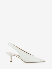 LELLA BALDI - Slingback accollata in nappa bianca