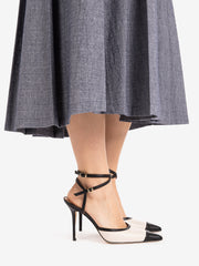 LELLA BALDI - Slingback con cinturino nero / bianco
