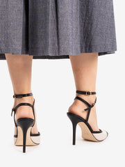 LELLA BALDI - Slingback con cinturino nero / bianco