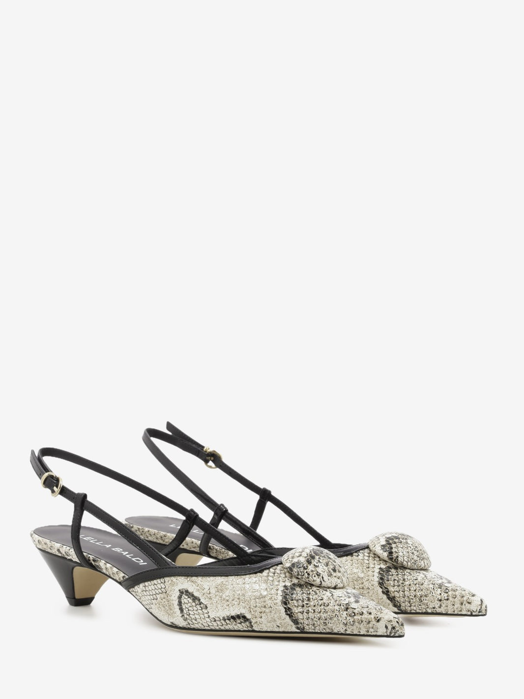 Slingback in pelle effetto pitone
