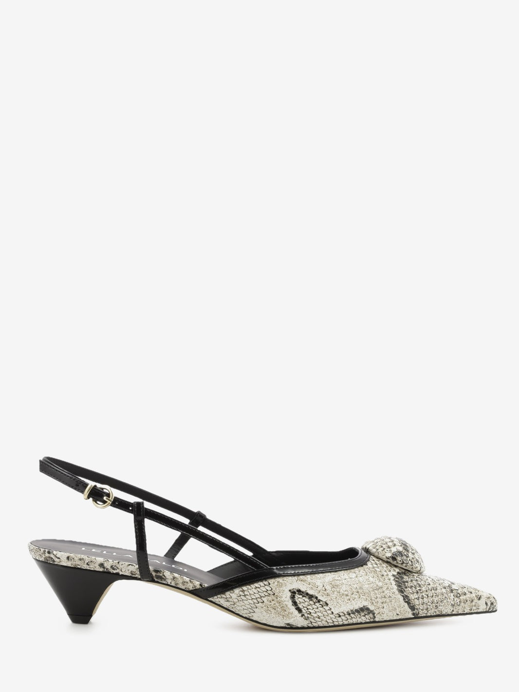 Slingback in pelle effetto pitone