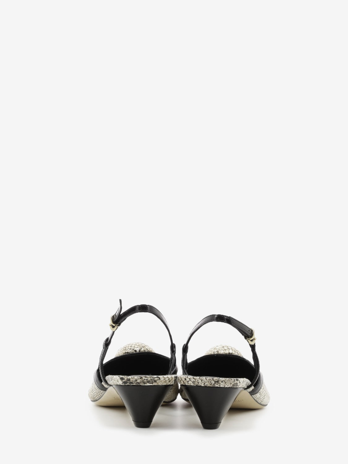 Slingback in pelle effetto pitone
