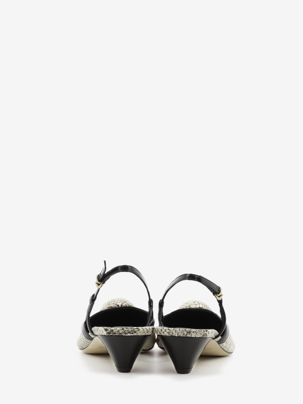 Slingback in pelle effetto pitone