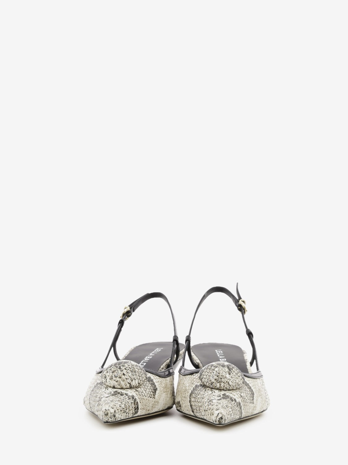 Slingback in pelle effetto pitone