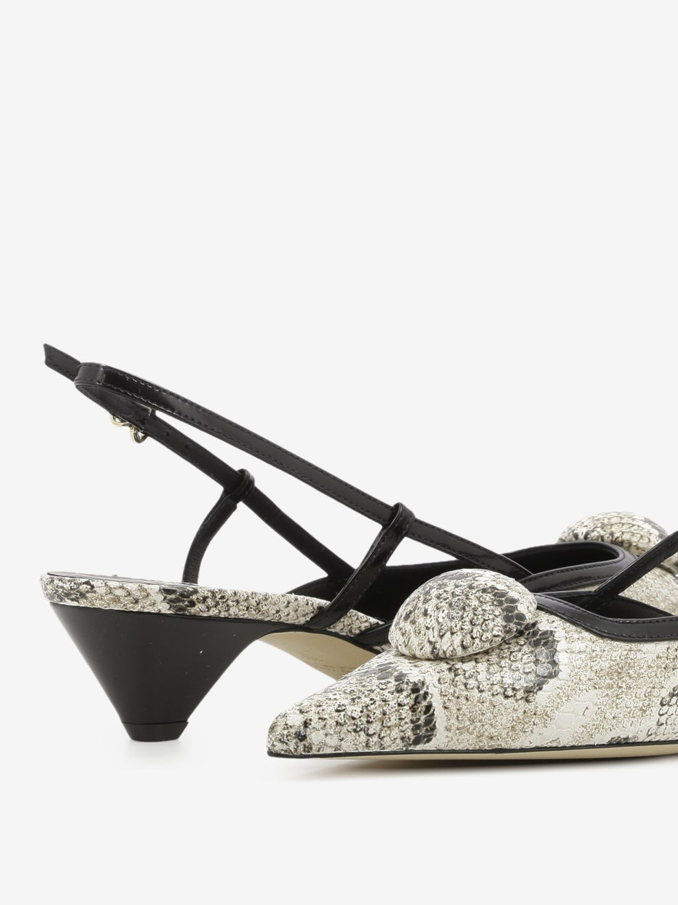 Slingback in pelle effetto pitone