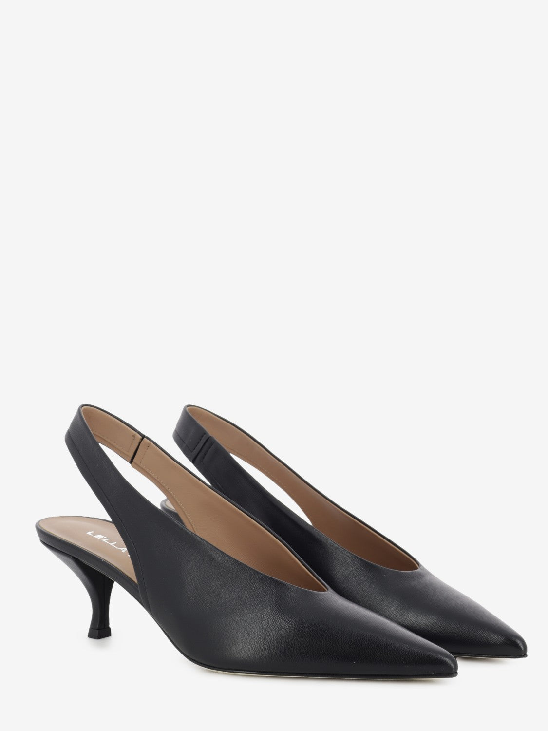Slingback in pelle nero