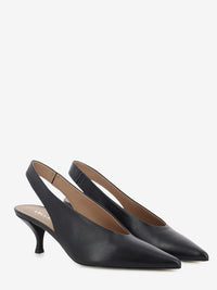 Slingback in pelle nero