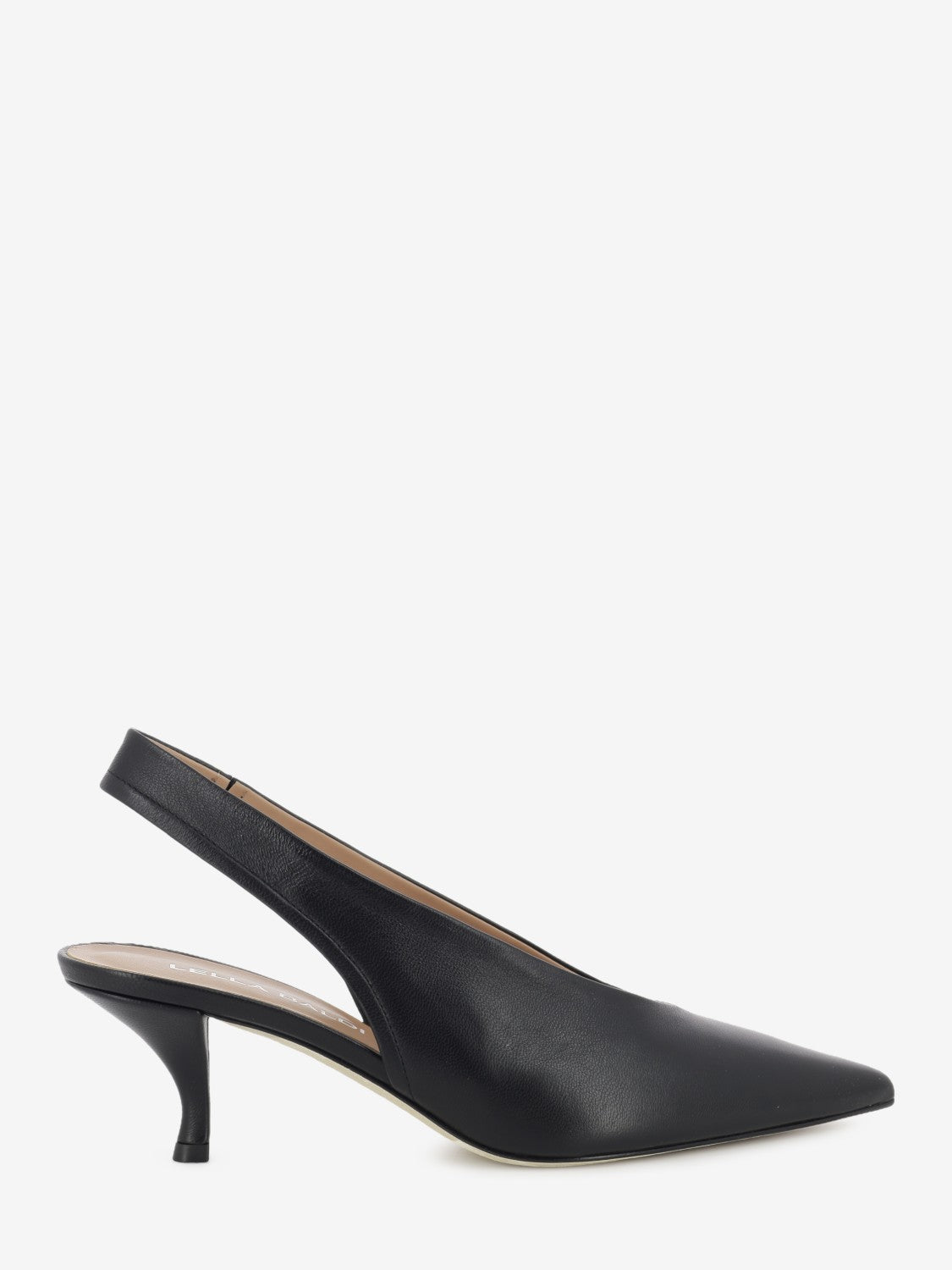 Slingback in pelle nero