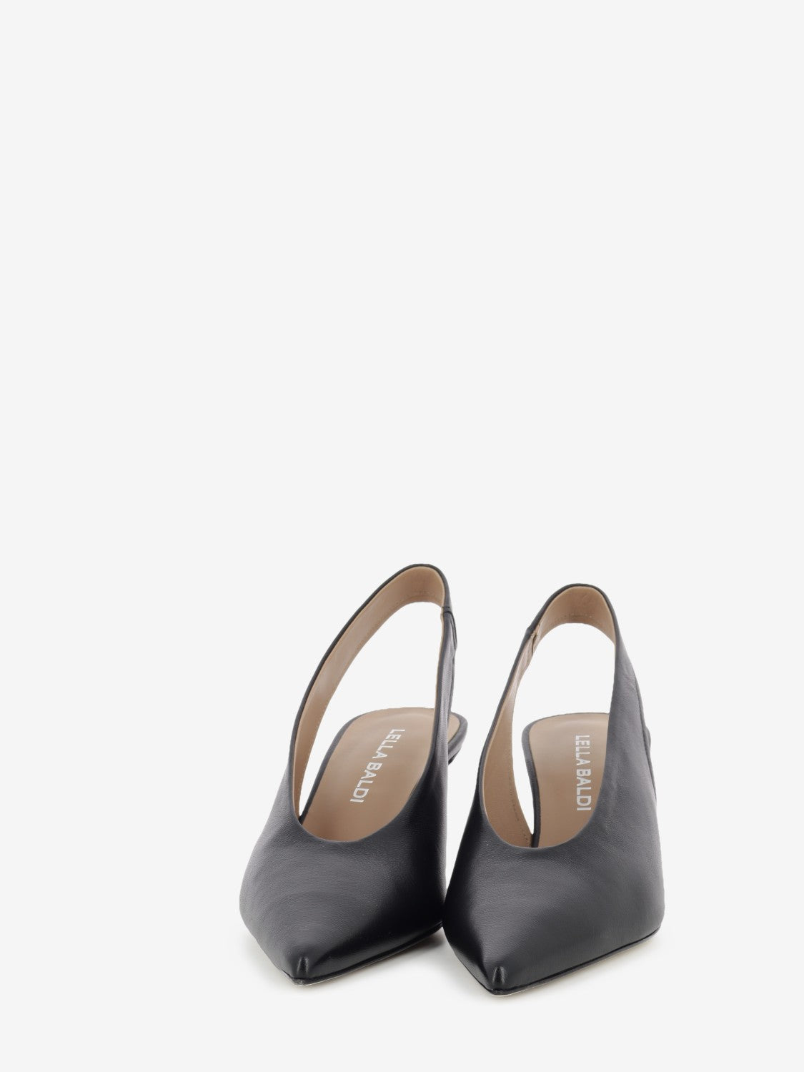 Slingback in pelle nero