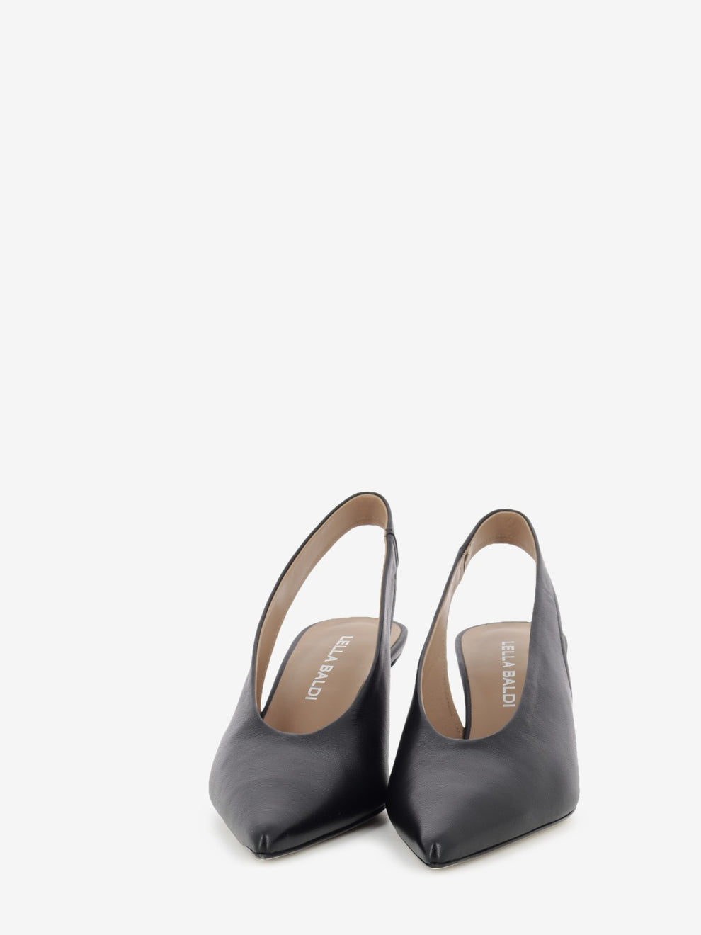 Slingback in pelle nero