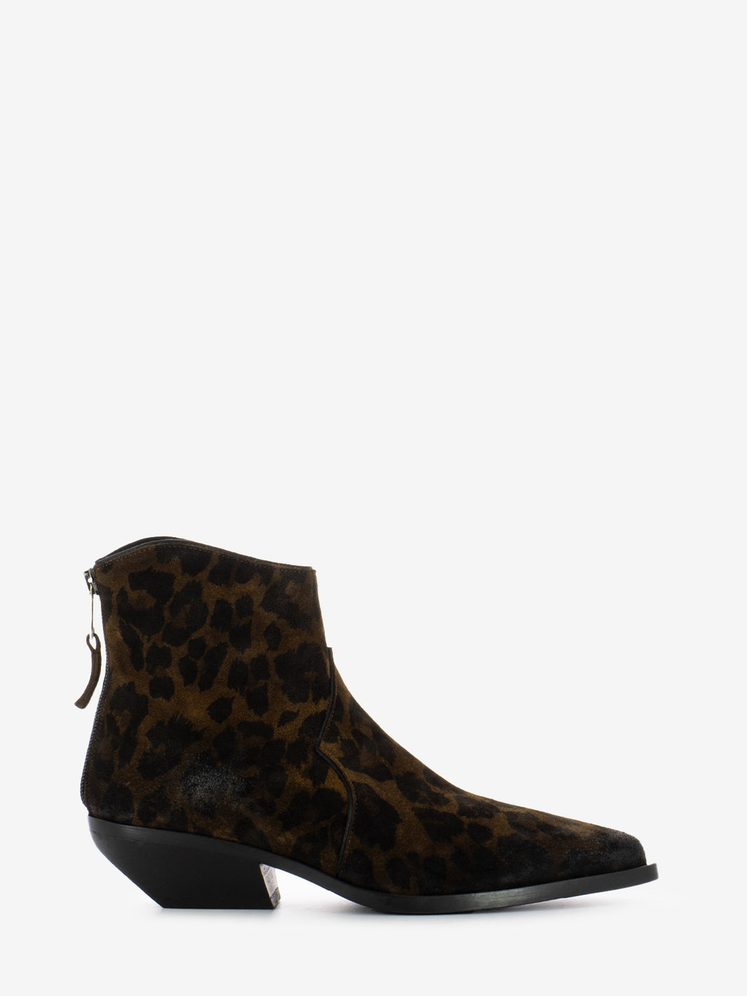 Tronchetti in suede ghepardo marrone / nero