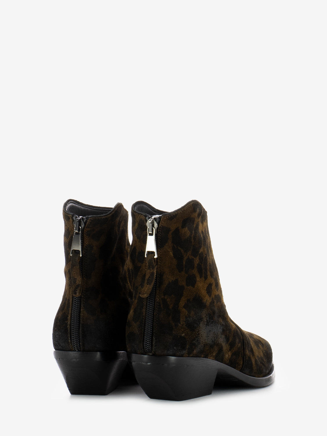 Tronchetti in suede ghepardo marrone / nero