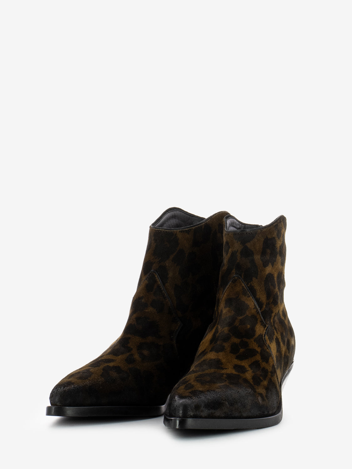 Tronchetti in suede ghepardo marrone / nero