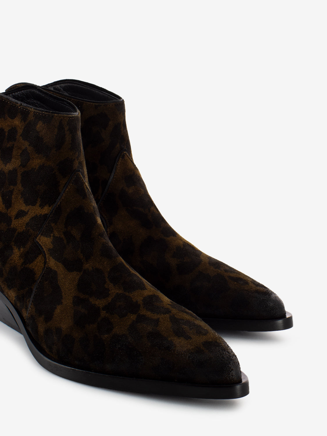 Tronchetti in suede ghepardo marrone / nero