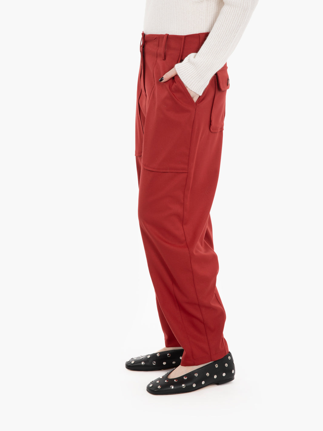 Pantaloni baloon fit borgogna