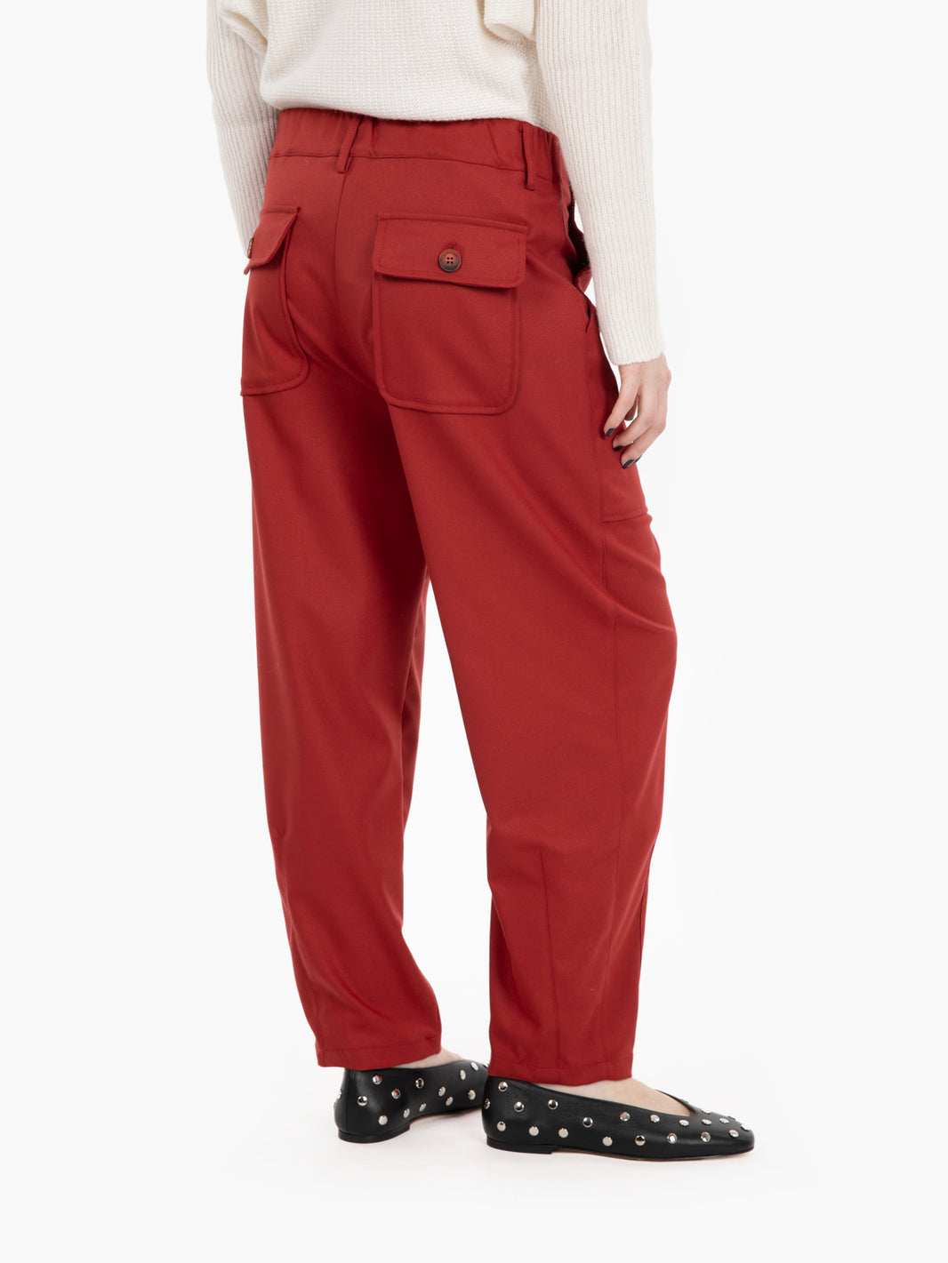 Pantaloni baloon fit borgogna