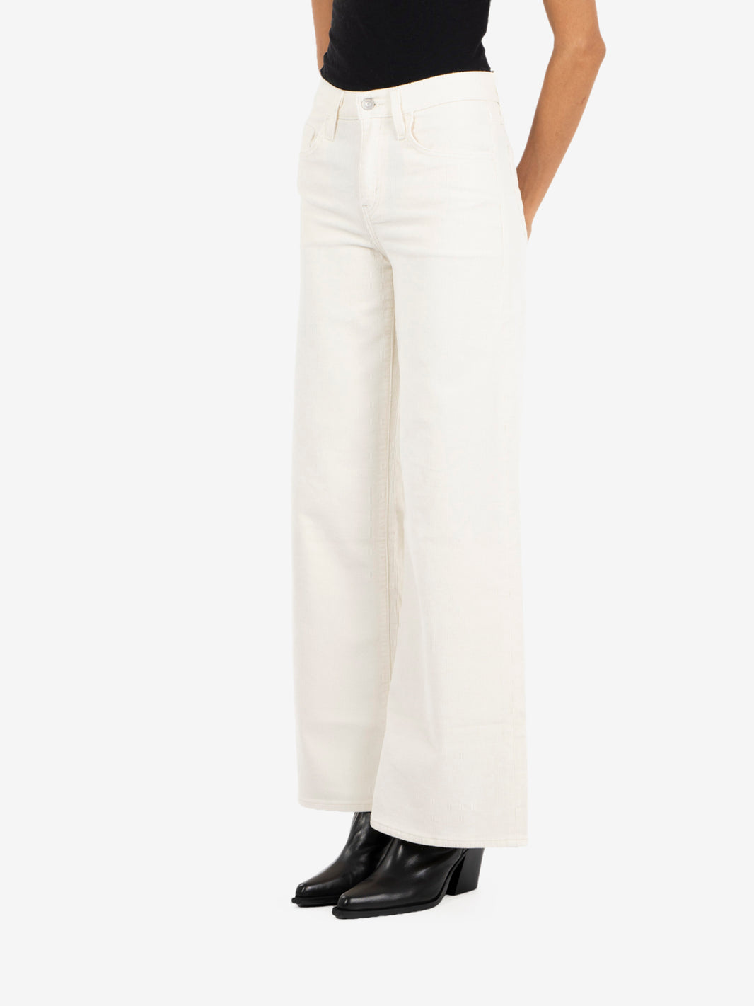 728 High Rise Wide Leg Corduroy Pants bianco