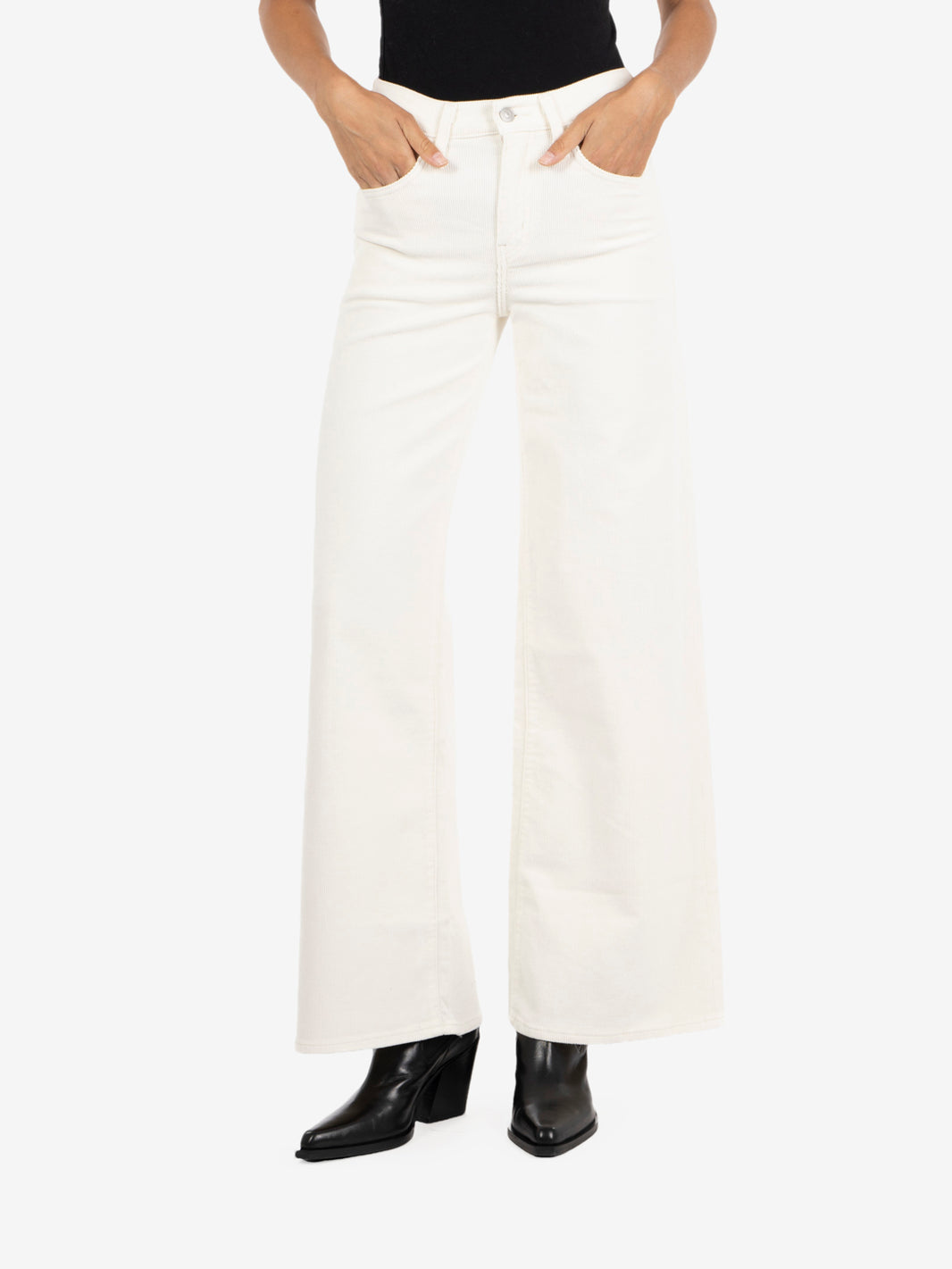 728 High Rise Wide Leg Corduroy Pants bianco