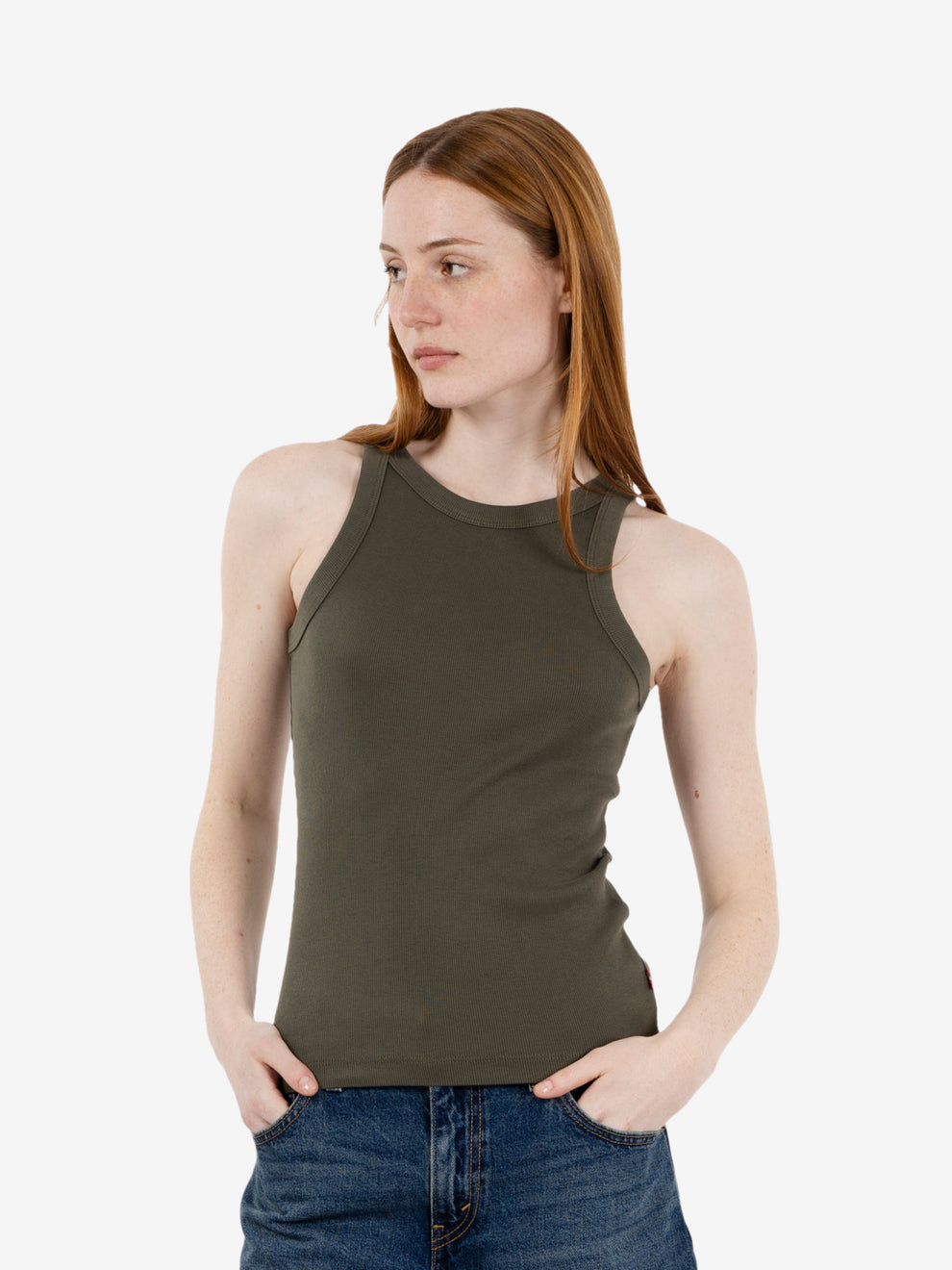 Essential Racer tank garment dye