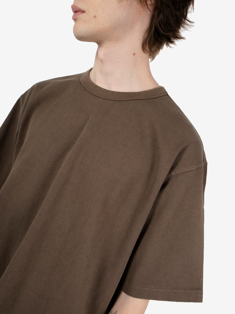 Heavyweight loose tee garment dye maitake
