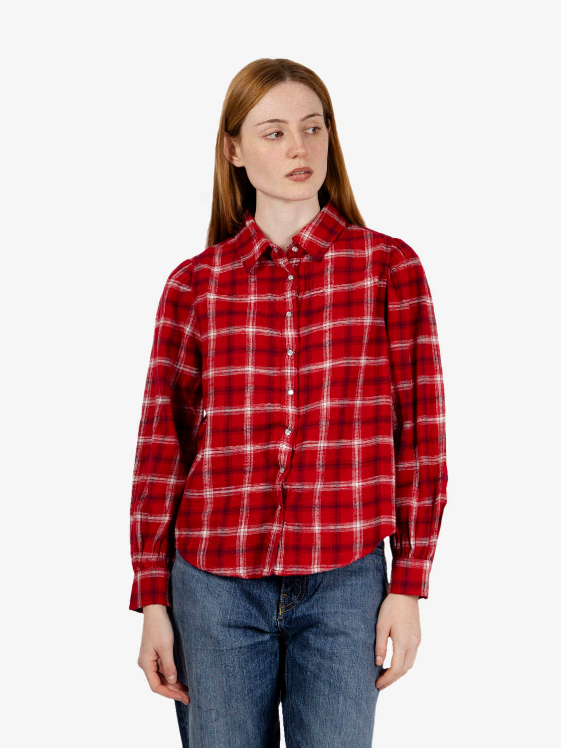 Juna western shirt Isolde Plaid V2 Emboldened - Rosso