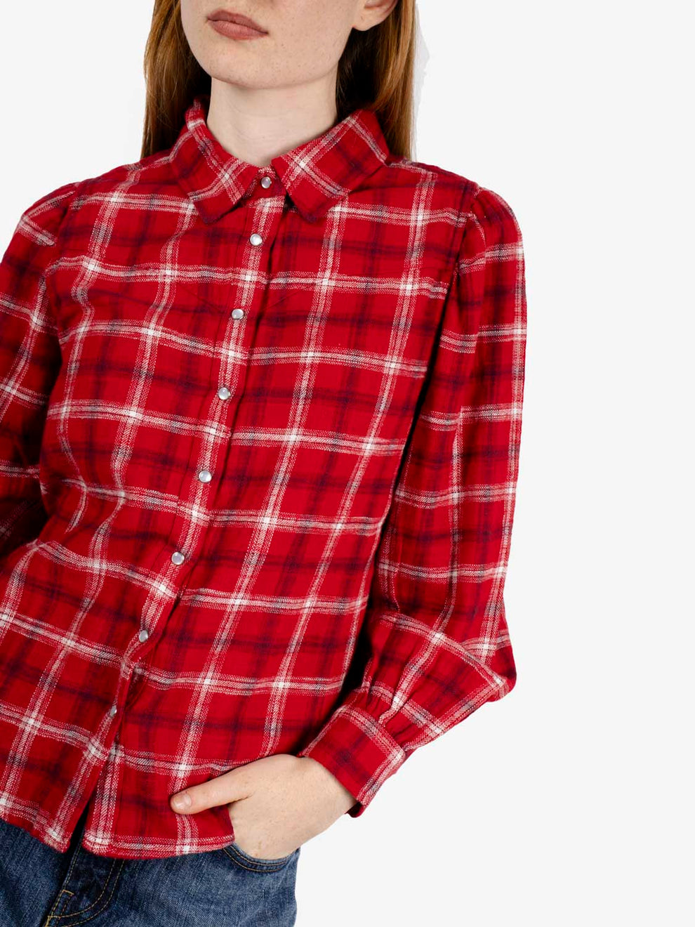 Juna western shirt Isolde Plaid V2 Emboldened - Rosso