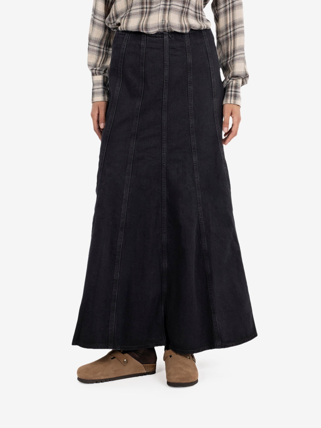Seamed Flare skirt rosie posie black