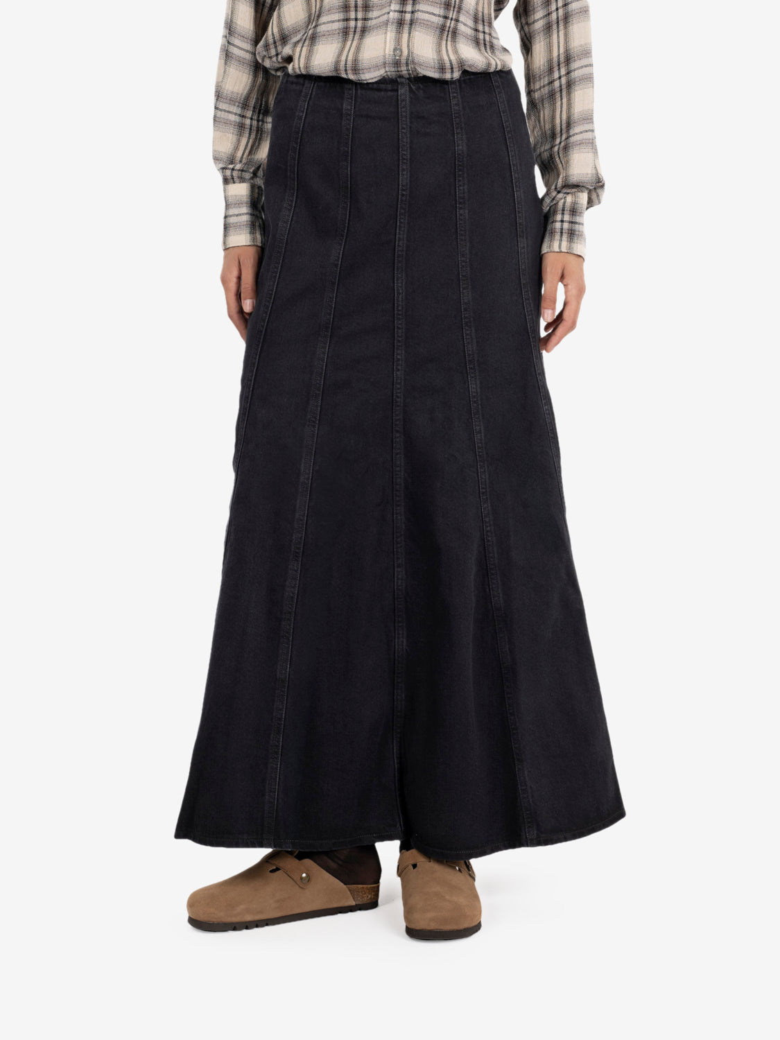Seamed Flare skirt rosie posie black
