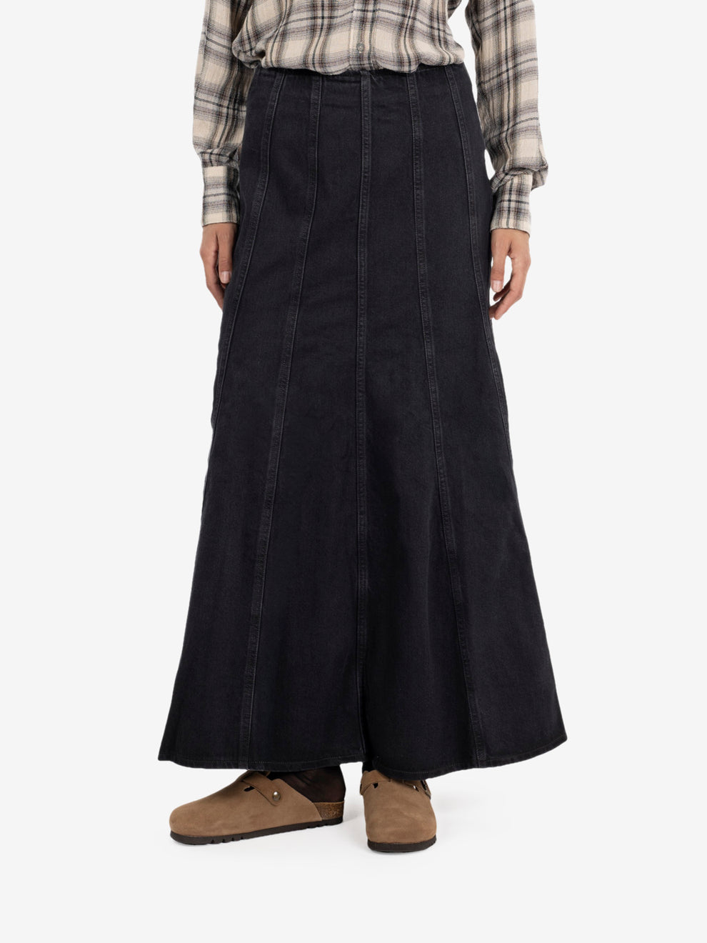 Seamed Flare skirt rosie posie black