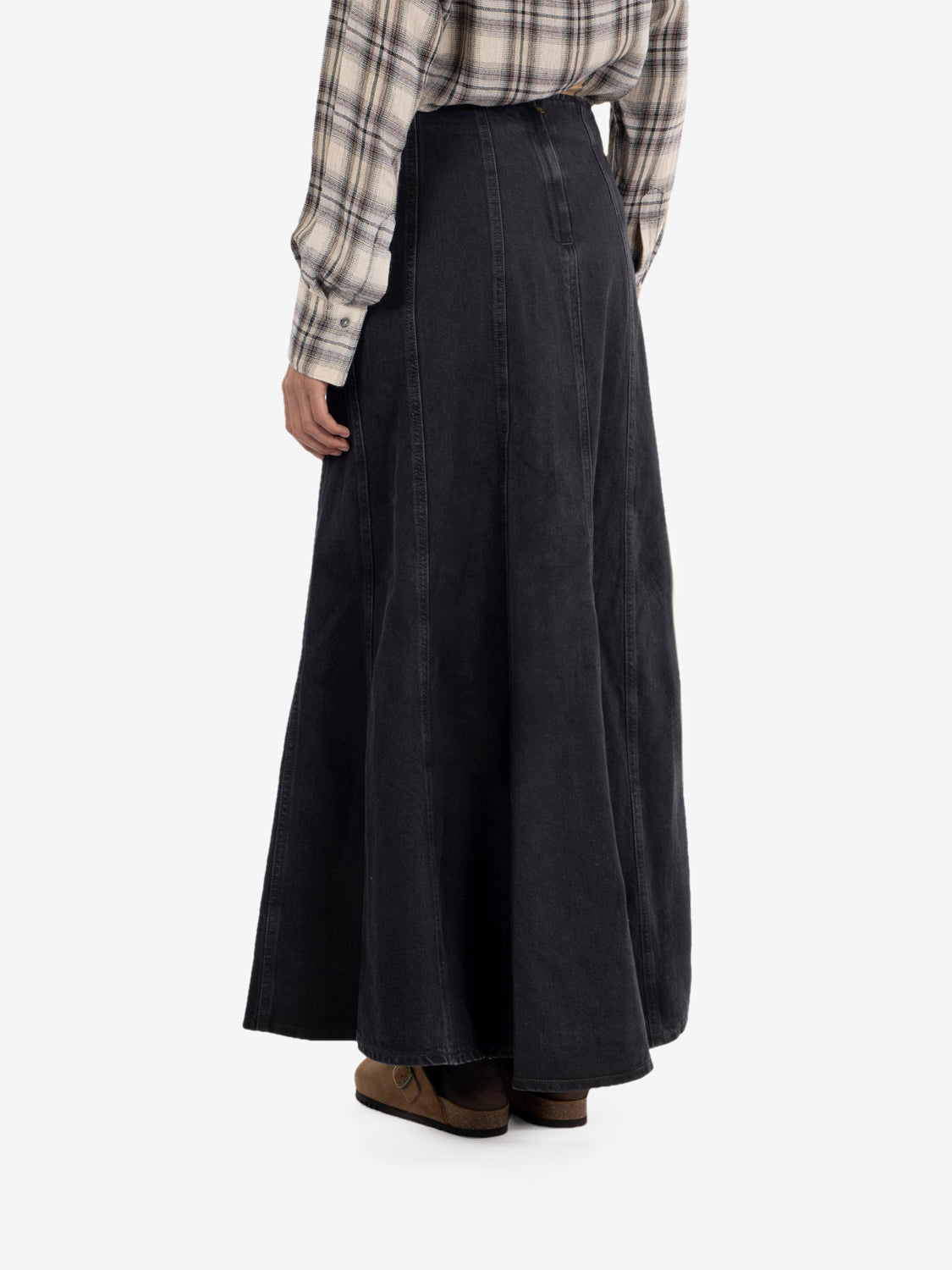 Seamed Flare skirt rosie posie black