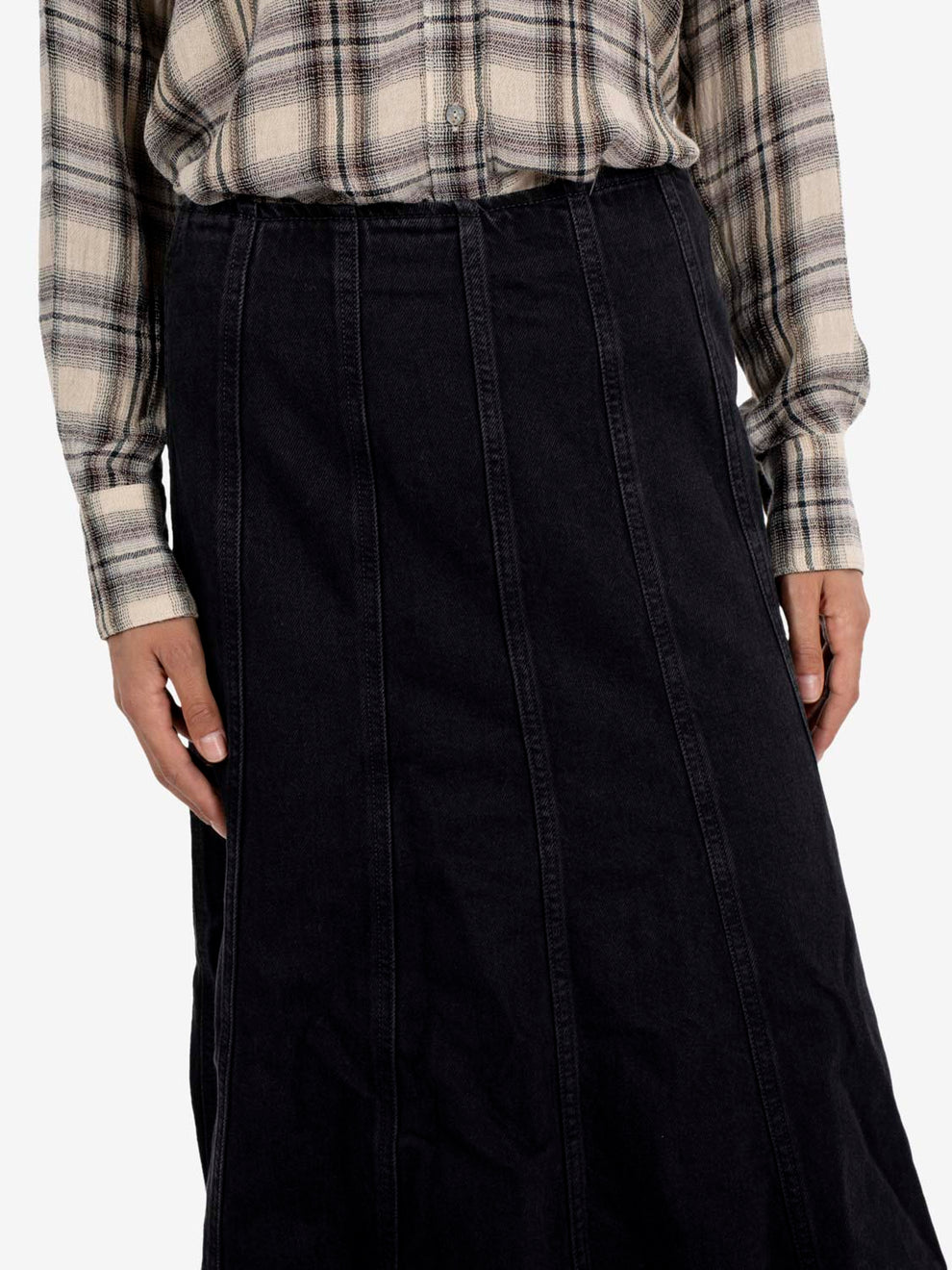 Seamed Flare skirt rosie posie black