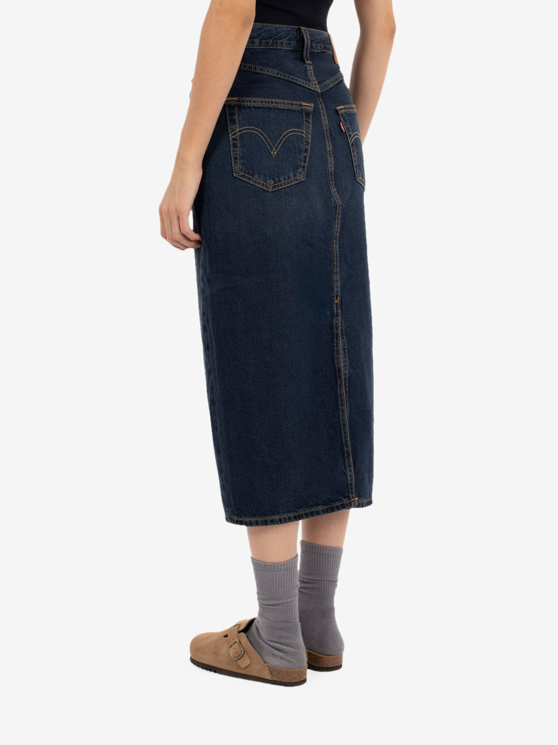 Decon Slit midi skirt High Vibration Skirt - Dark Wash