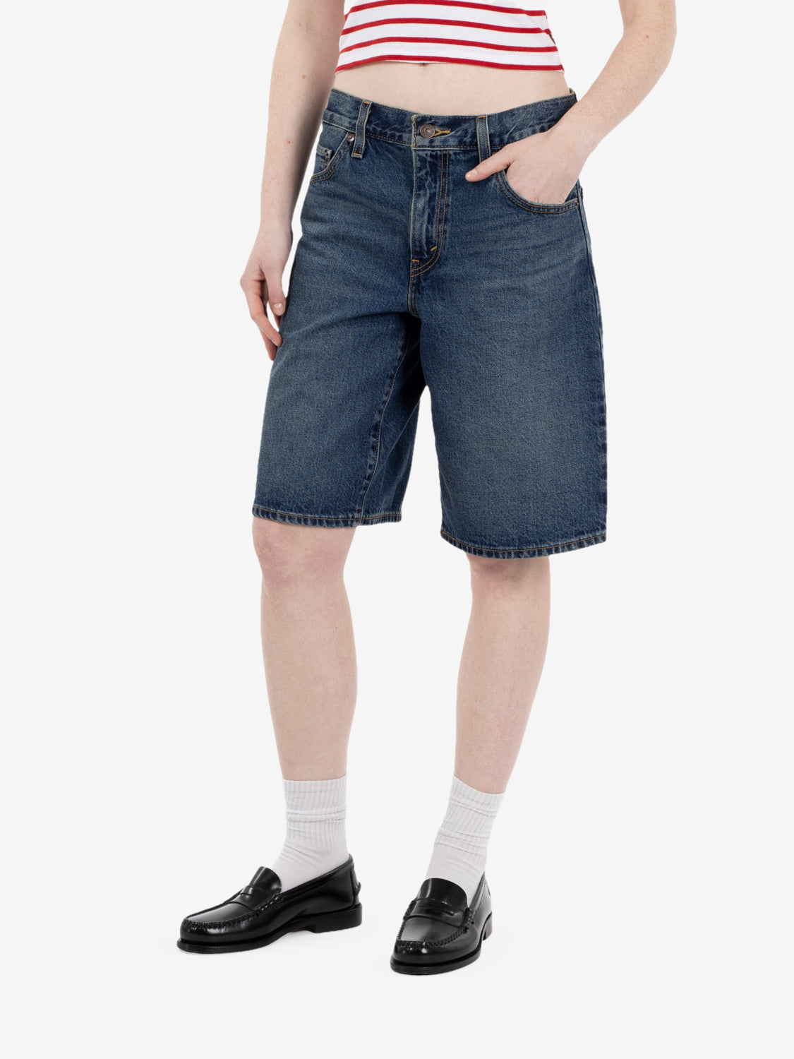 Baggy dad short hinged heart
