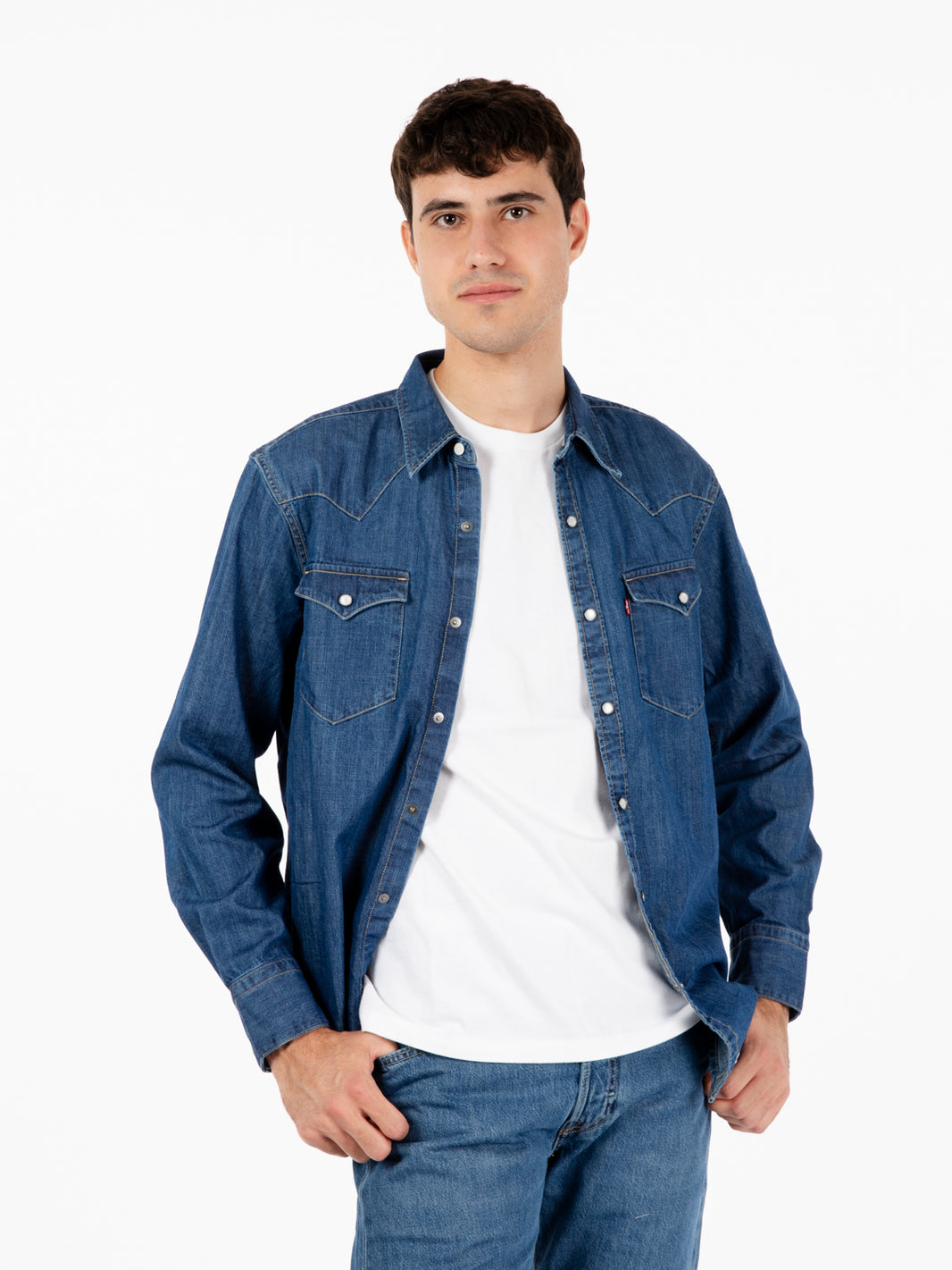 Camicia Barstow Western standard Lower Haight blu
