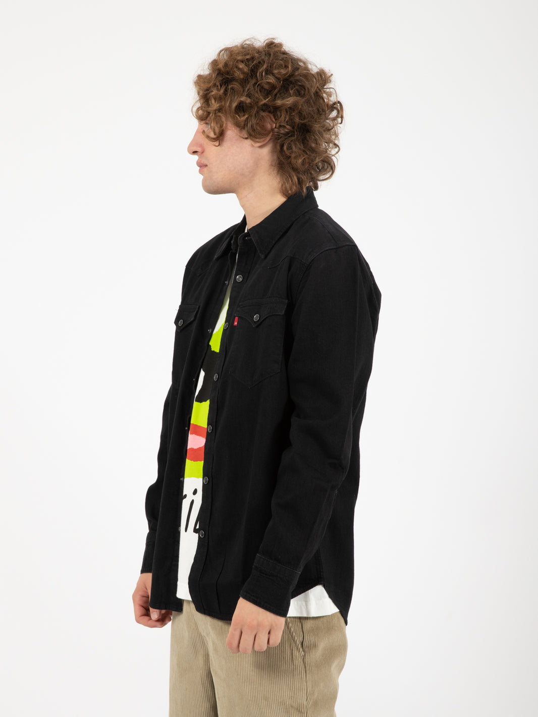 Camicia Barstow western standard marble black