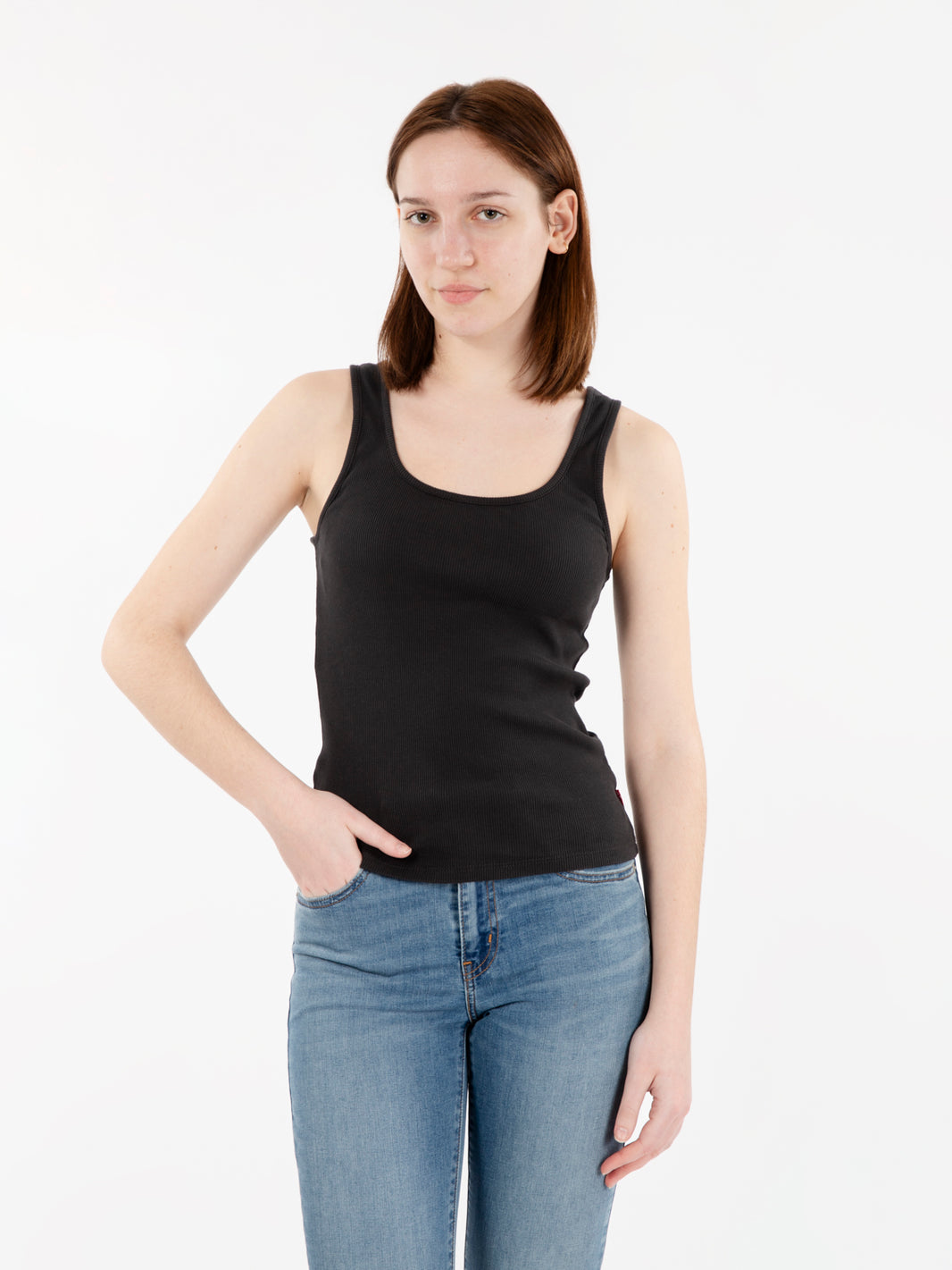 Canotta Essential Rib tank black