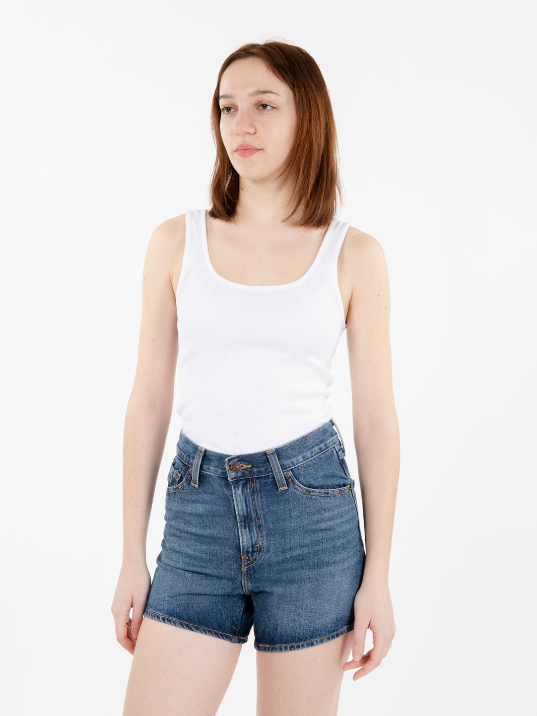 Canotta Essential Rib tank white