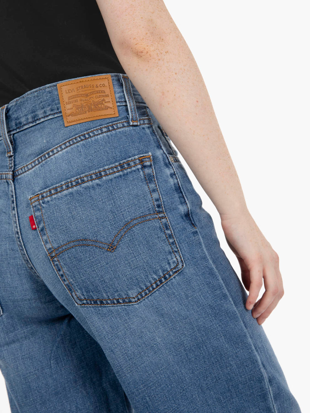 Jeans baggy dad heavy check blu