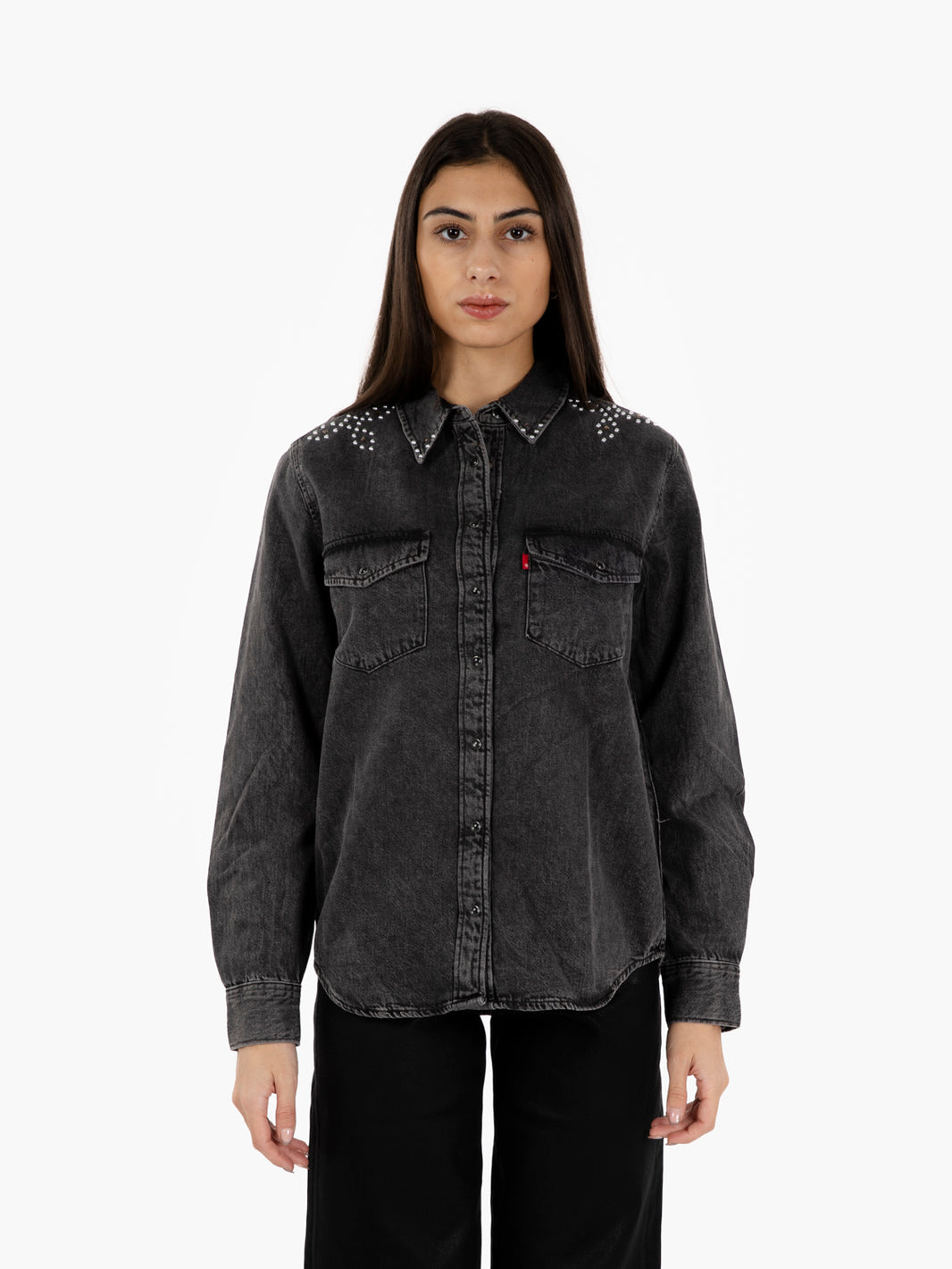 Denim shirt icon western black 