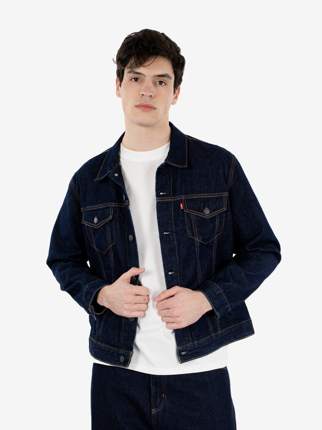 The trucker jacket blu