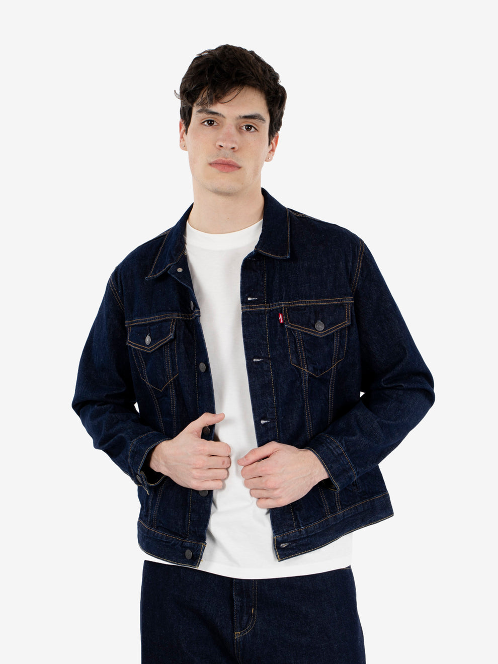 The trucker jacket blu