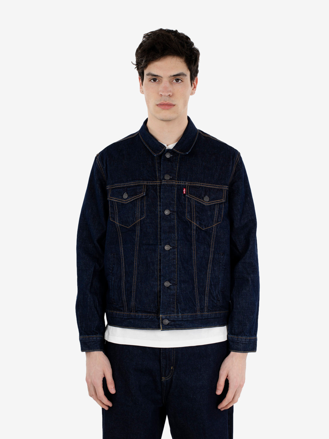 The trucker jacket blu
