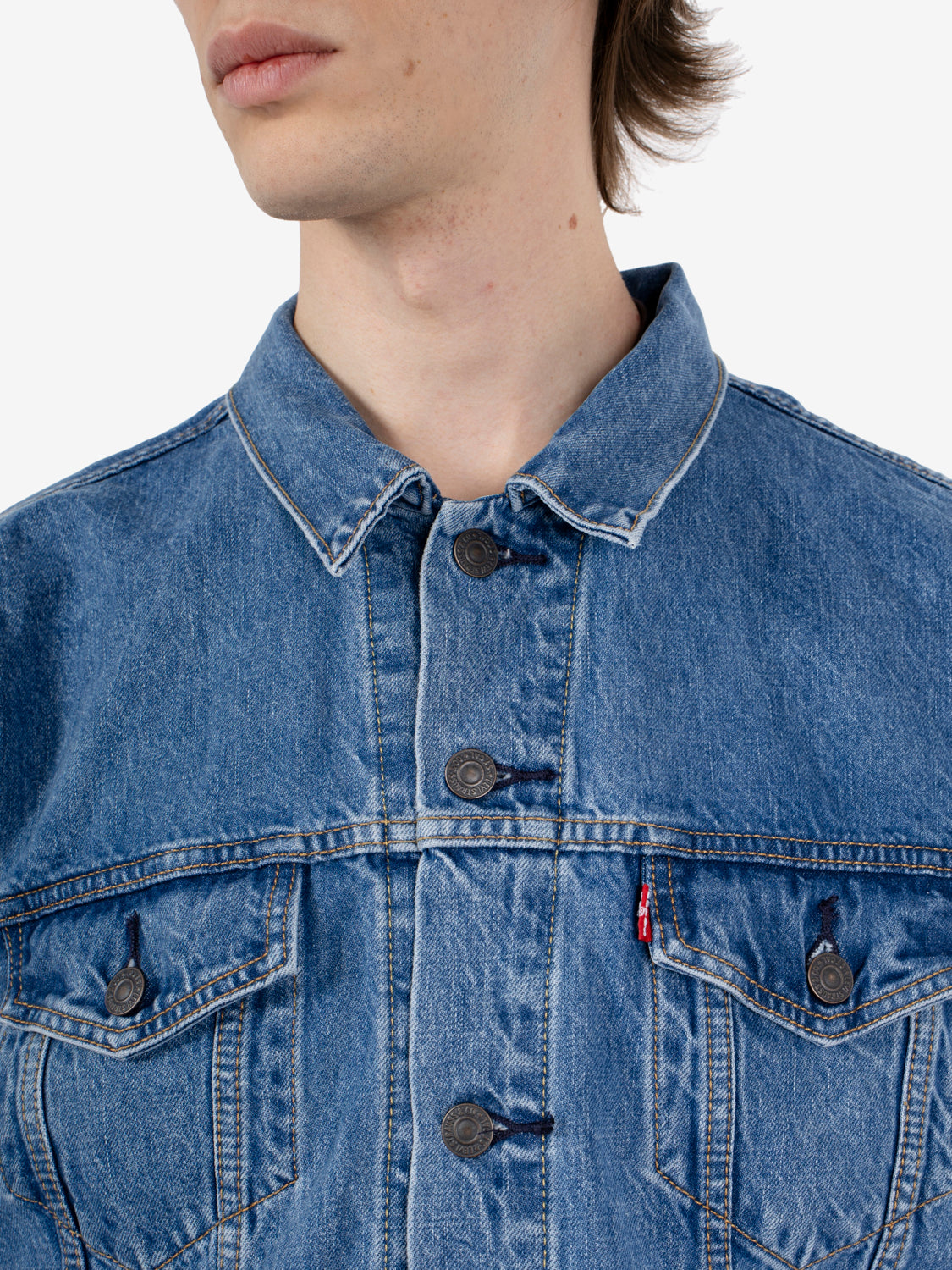 The trucker jacket washed away - blu