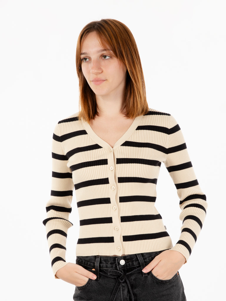 LEVI'S - Tulip Cardigan redwood stripe creme brulee