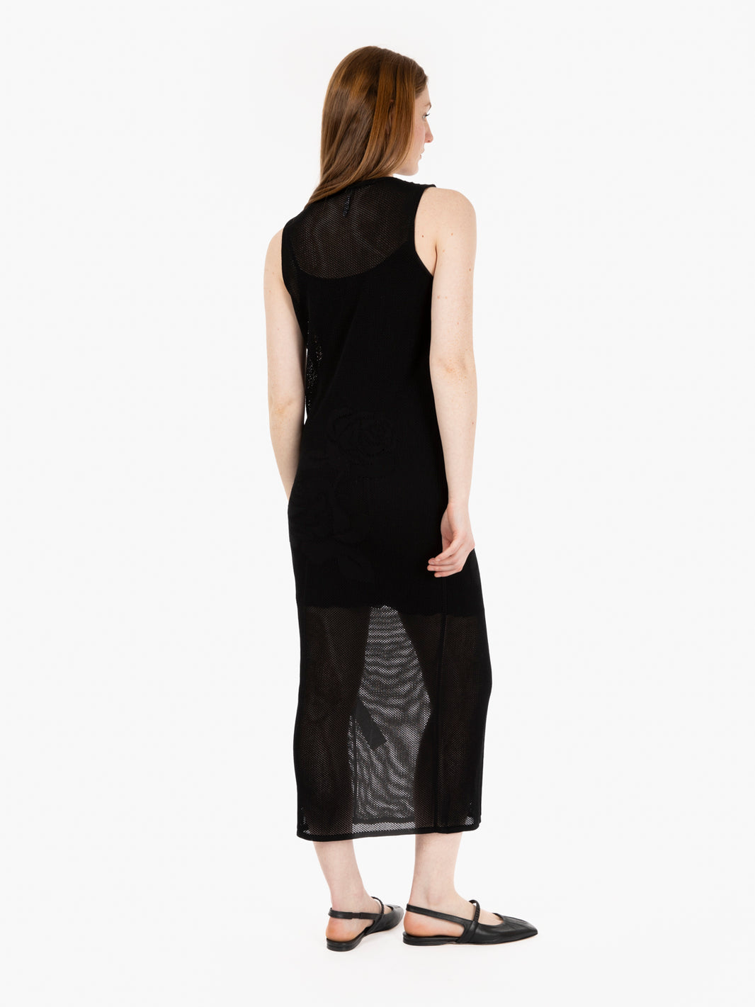 Knit dress with black slip